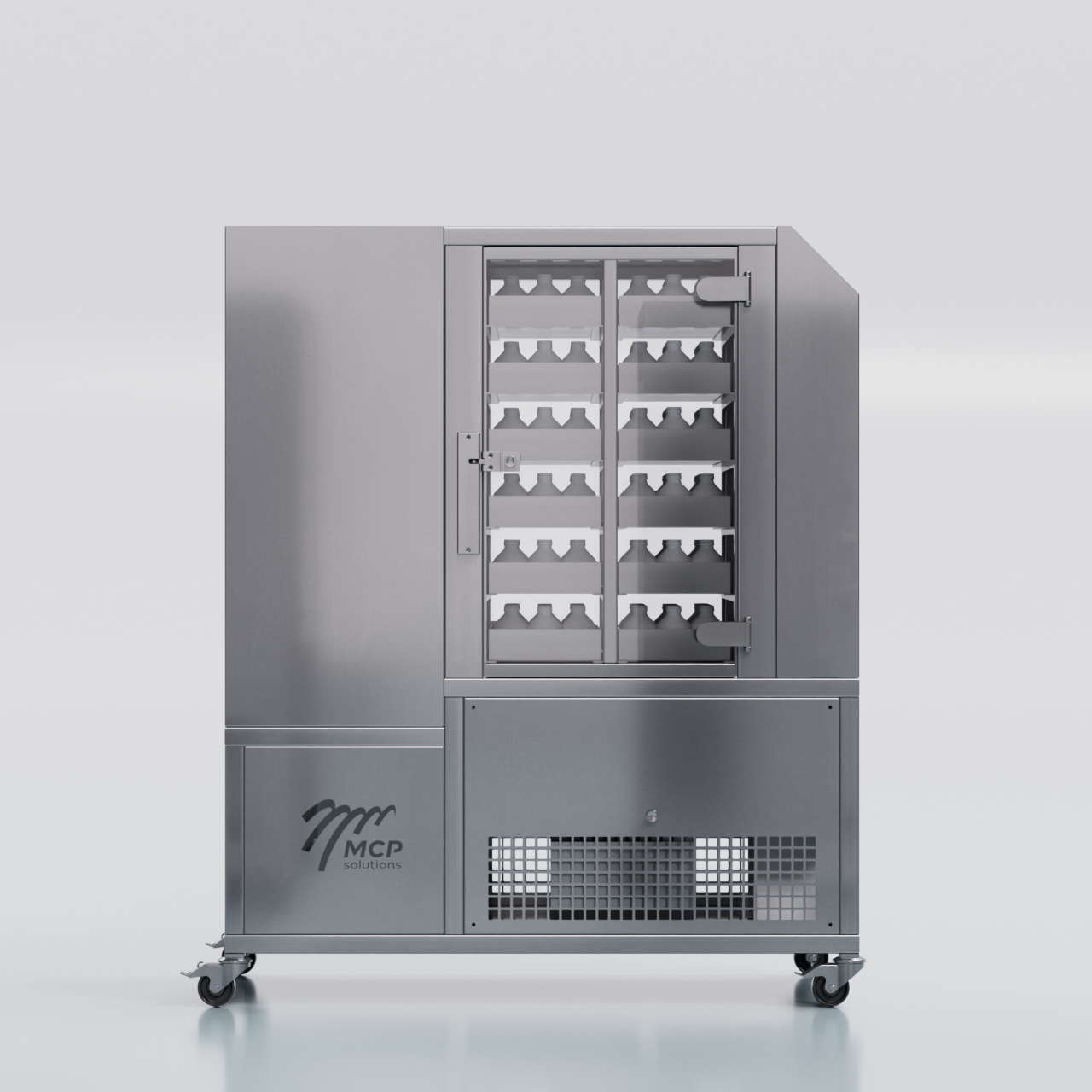 Chariot sous flux laminaire autonome, transport et manipulation de flacons en zone stérile Grade A